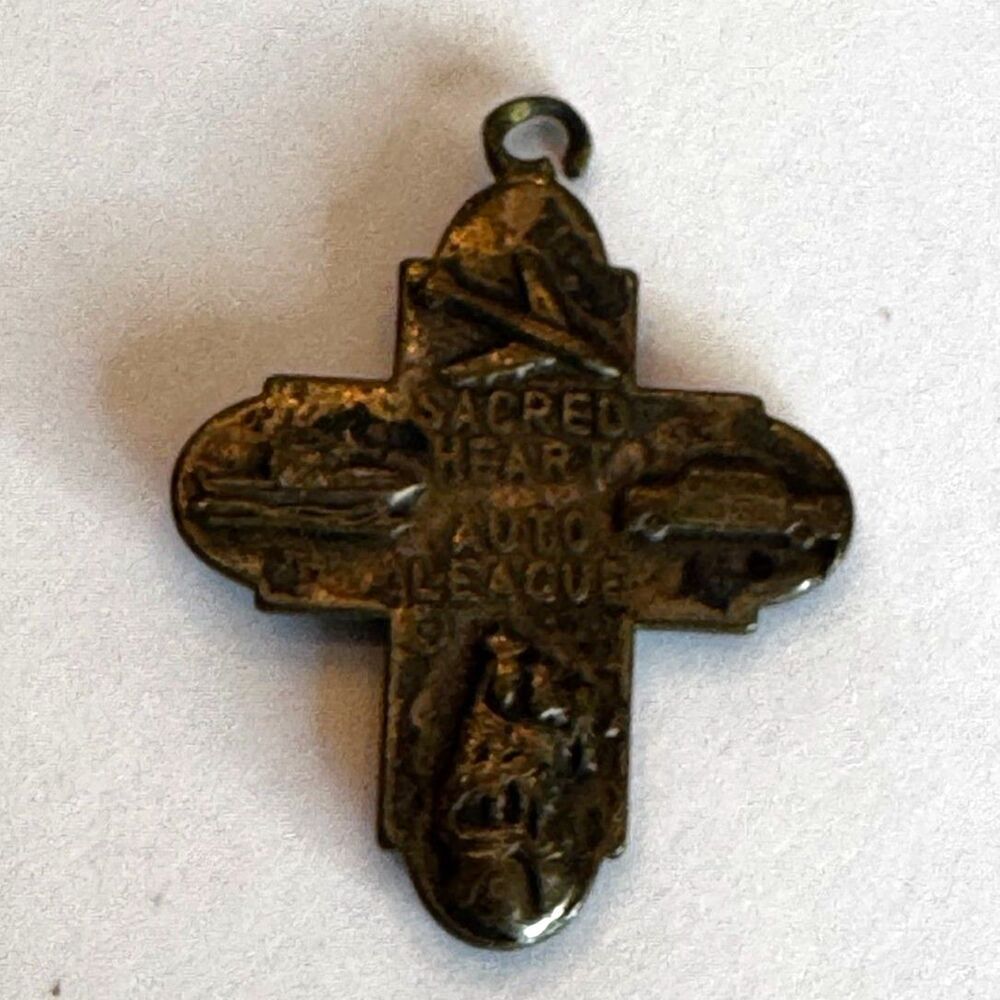 Six beautiful vintage religious medals, medallions, crucifix, Mother Mary - Picture 6 of 12